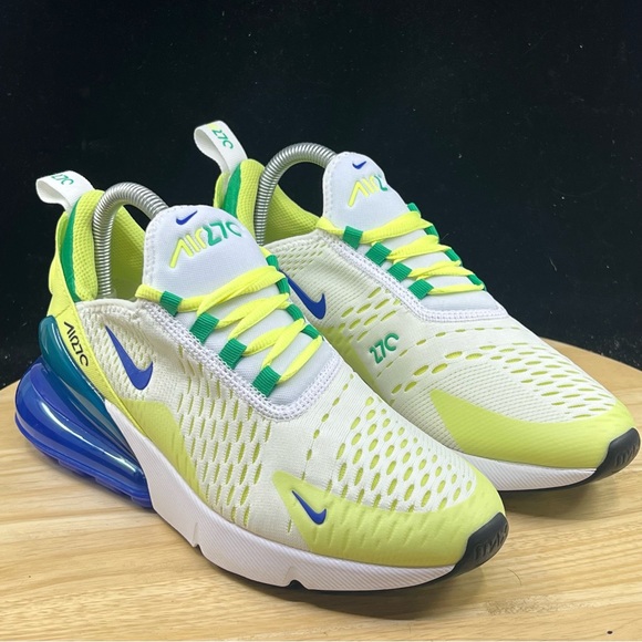 Nike Air Max 270BG White/ Green/ Blue Game Royal Shoes (FN6982 100) multi size - Picture 4 of 9